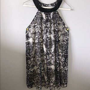 Black and white floral dress